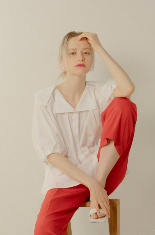 PETAL COLLAR RIBBON BLOUSE/ペタルカラーリボンブラウス