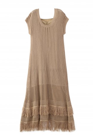 FRINGE LONG KNIT CARDIGAN/フリンジロングニットカーディガン