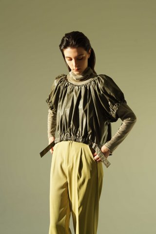 BAOZI LEATHER SET TOPS/フェイクレザーセットトップス