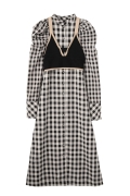 CHECKERED DRESSxKNIT BUSTIER