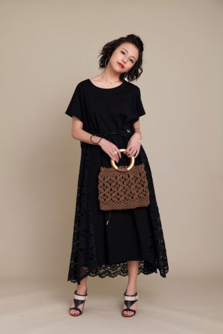 BACK LACE OTHERFABRIC DRESS