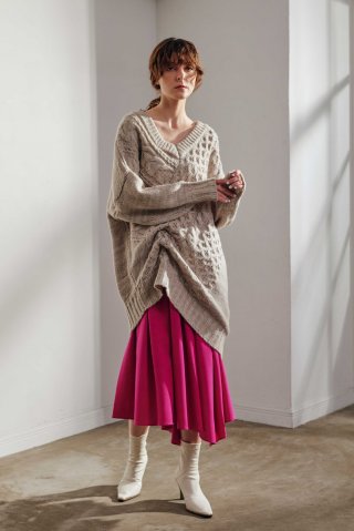 IRREGULAR-HEM PLEATS SKIRT/イレヘムプリーツスカート