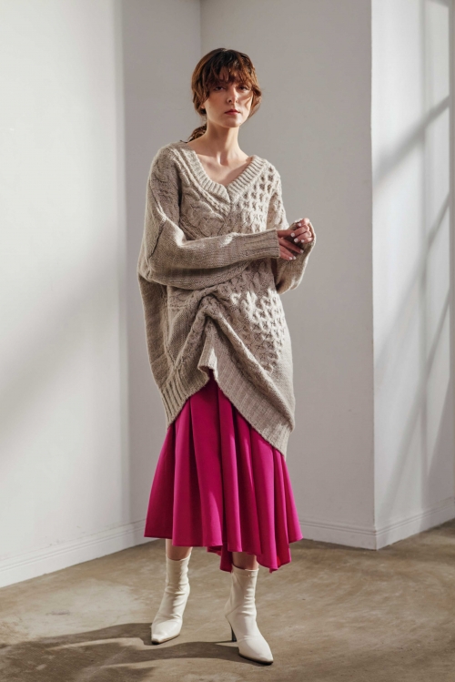 IRREGULAR-HEM PLEATS SKIRT/イレヘムプリーツスカート