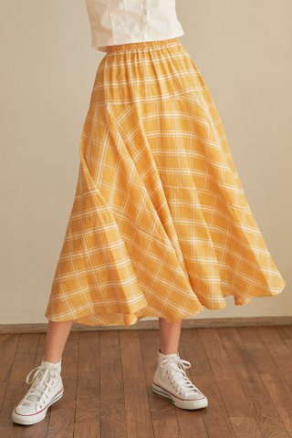 チェックフレアスカート
